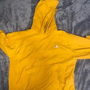 Yellow champion hoodie size small